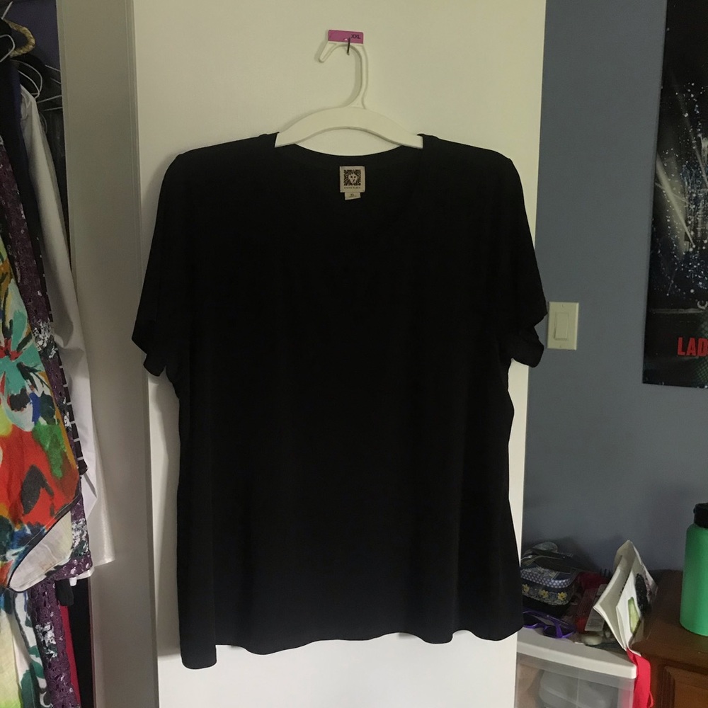 Anne Klein plain black shirt